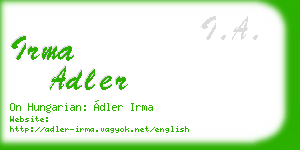 irma adler business card